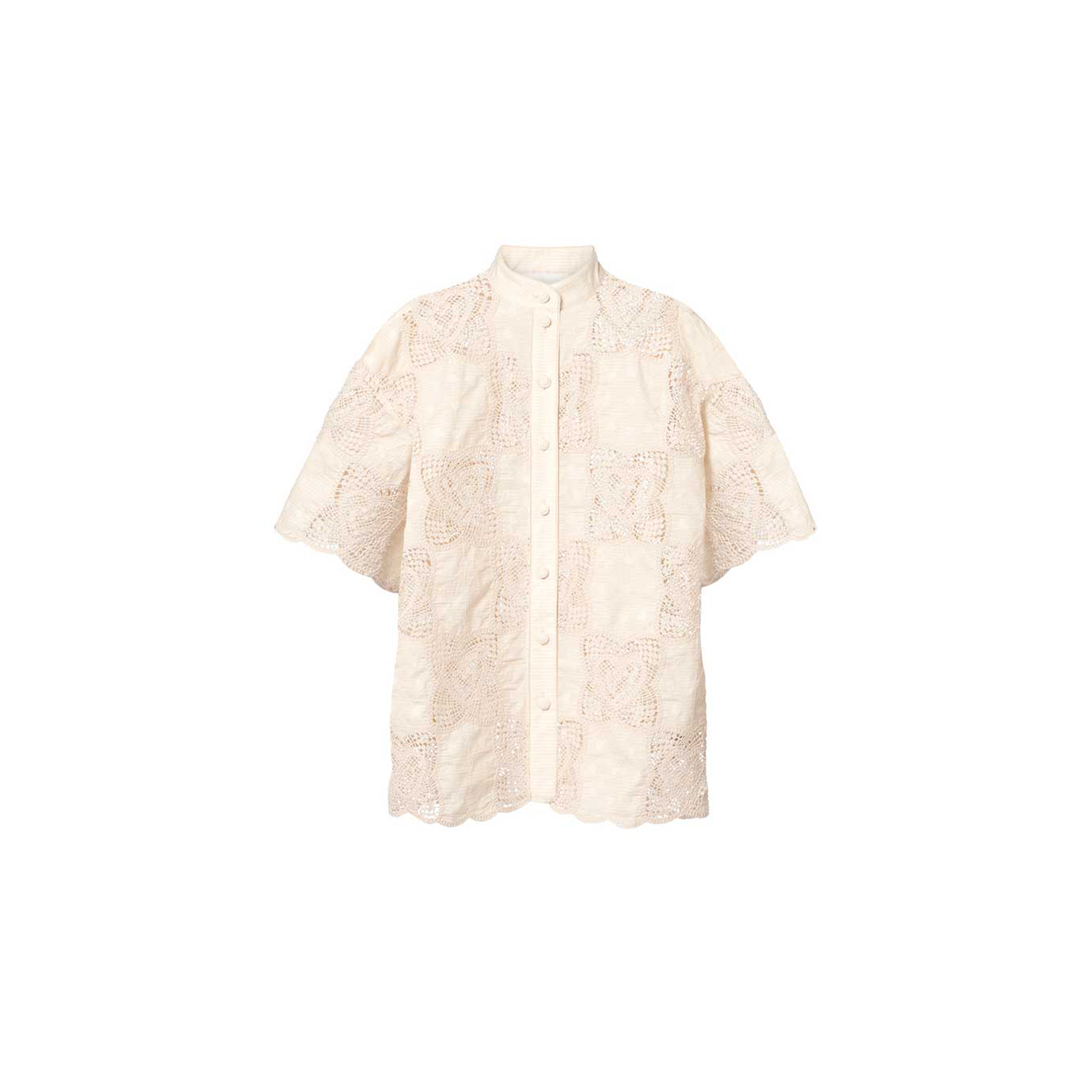 ZIMMERMANN WANDERLUST CROCHET COTTON-BLEND SHIRT 